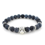 Tiger Eye Lion Head Bracelet Owl Buddha Bangles Charm Natural Lava Stone