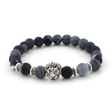 Tiger Eye Lion Head Bracelet Owl Buddha Bangles Charm Natural Lava Stone