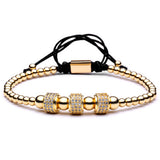 Mujer New Luxury Pave White CZ Round Mircro CZ Paved Connector Bracelets