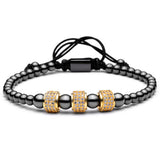 Mujer New Luxury Pave White CZ Round Mircro CZ Paved Connector Bracelets
