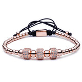 Mujer New Luxury Pave White CZ Round Mircro CZ Paved Connector Bracelets