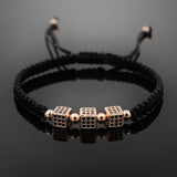 Dice Micro Pave CZ Beads Braiding Bracelets Luxury Jewelry