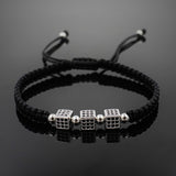 Dice Micro Pave CZ Beads Braiding Bracelets Luxury Jewelry