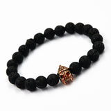 Warrior Helmet Bracelet Made With Matte Agate Stone Beads