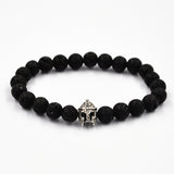 Warrior Helmet Bracelet Made With Matte Agate Stone Beads
